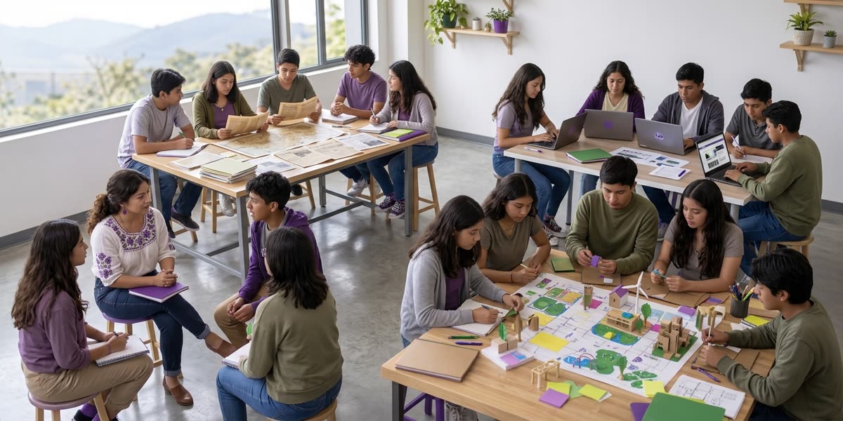 Estudiantes analizan fuentes, debaten y construyen maquetas en equipos